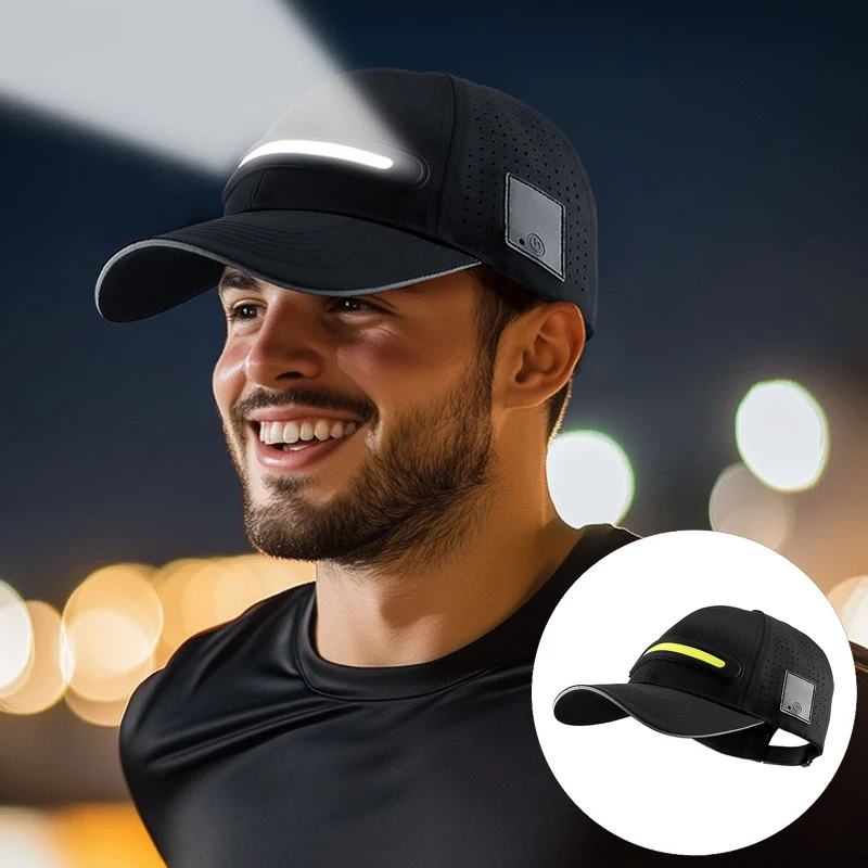 

Unisex Rechargeable LED Cap with Light Peak Cap Bright Adjustable Night Lamp Other Hats Dandy Hats for Night Outdoor Activities