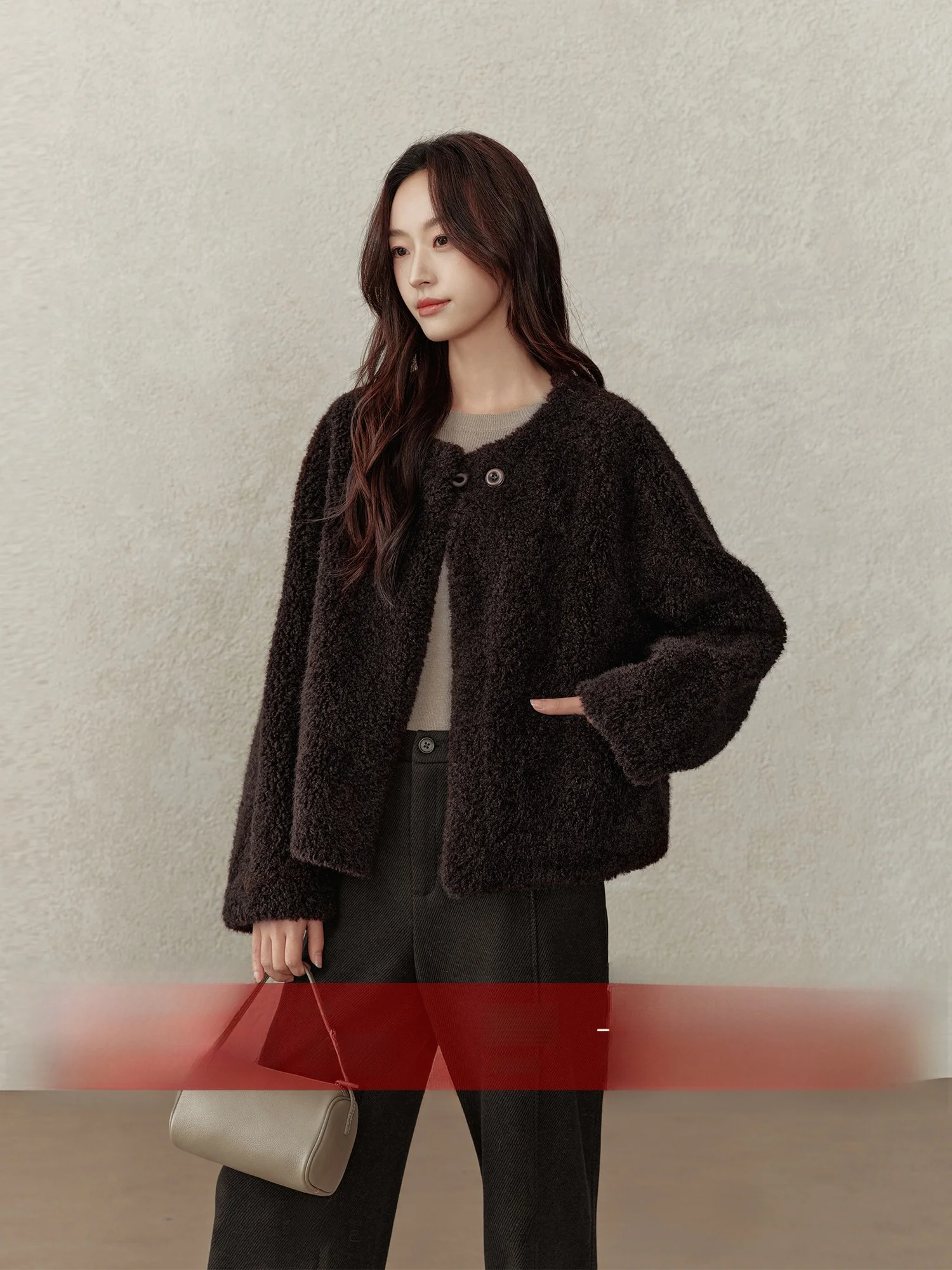 

Rise of the Small Size Women's ort Quilted Jaet round Ne Fur Lined Synthetic Camel Hair Coat Warm Thiened Long Sve
