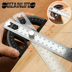 T-Type Woodworking Angle Ruler Protractor 8 Inch Adjustable Angle Plate Thickness Woodworking Edge Measurement Scribing Tools