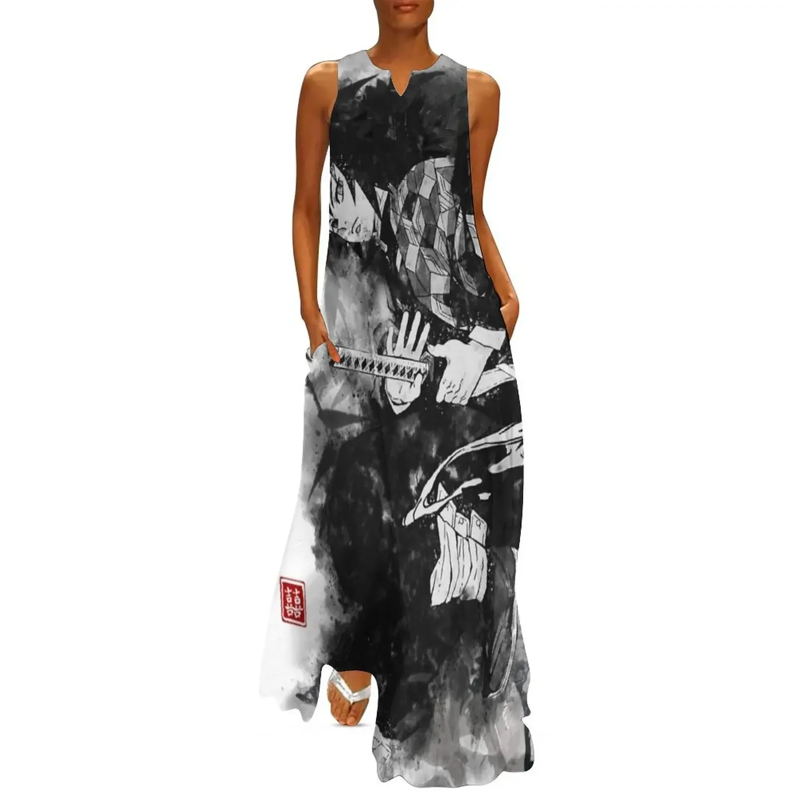 

Tomioka ink art Long Dress Dress woman dresses with long sleeves Women's summer dresses clothing women summer 2025 Dress