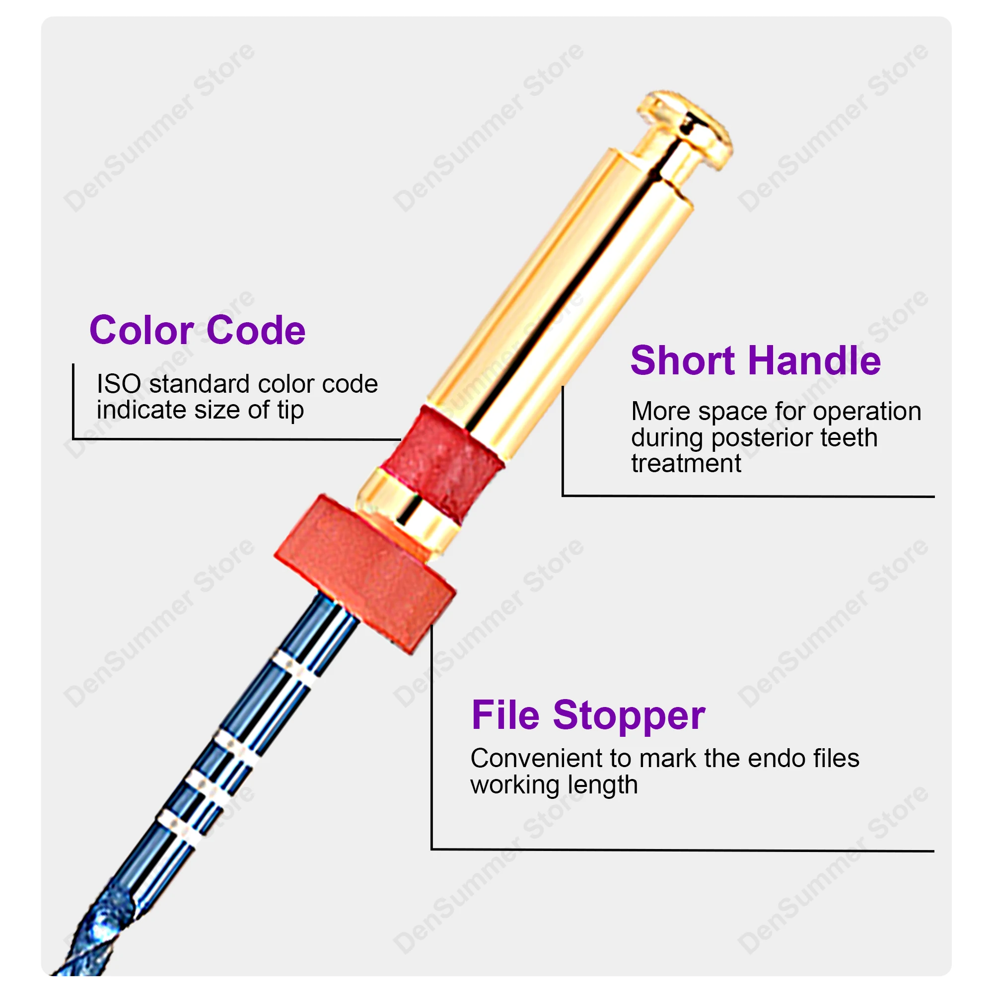 DenSummer Dental 21/25/31mm Super Blue Heat Activation Endo Files For Engine Use Dentist Tool Root Canal Treatment