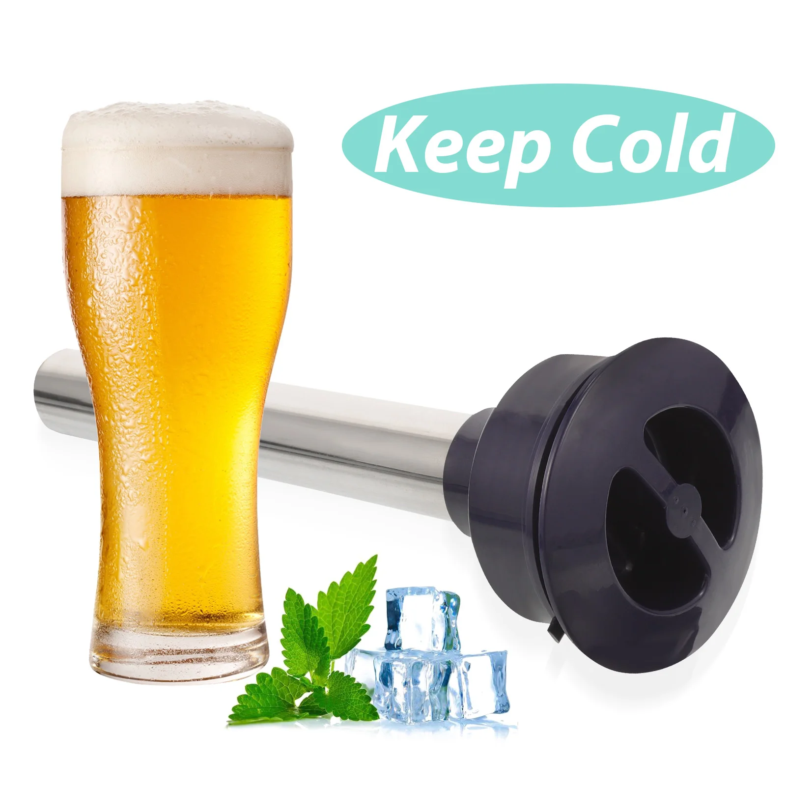 

Stainless Steel Ice Column Tube Down Beer Tower Easy Clean Perfect for Events Reusable Ice Cubes