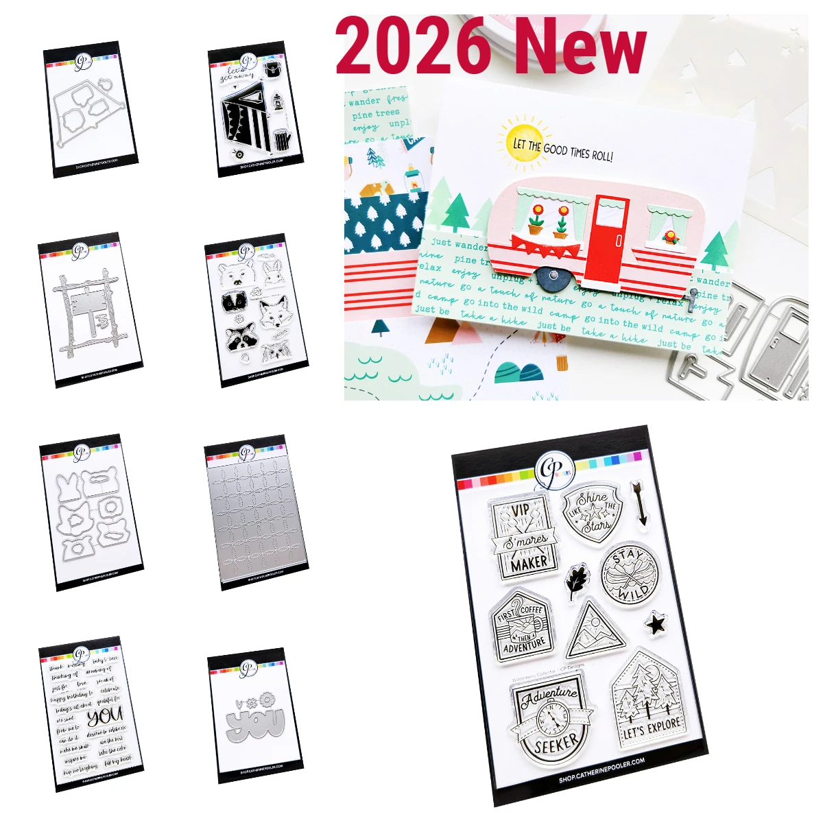 

2026 Happy Trail-ers Peak View Stencil Holiday Decorations Metal Cutting Dies Clear Stamps Stencil for Scrapbook Diy Paper Card