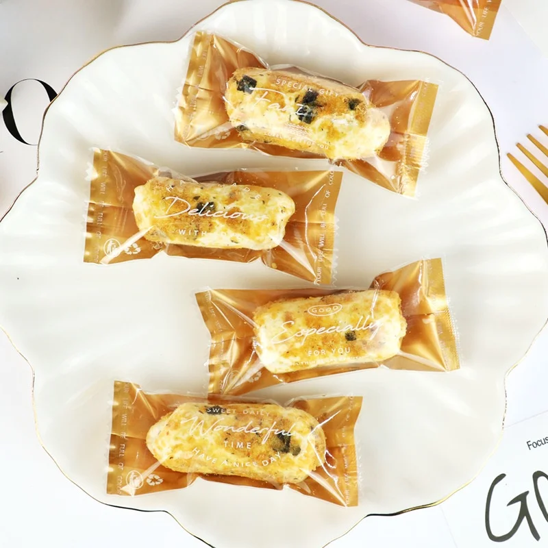

Golden Almond Crisp Biscuit Paaging Bag Milk Cake Sna Bag for Baking Food hine Seal Bag Pastries Candy DIY Kitchen Tools