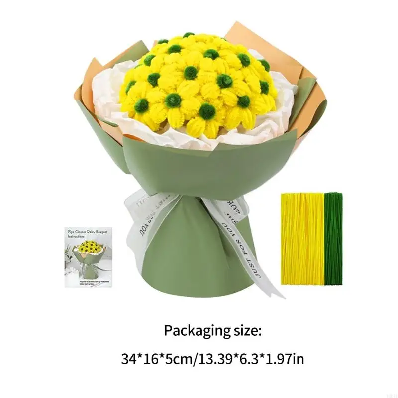 Pipe Cleaners Flower Set Chenilles Stems DIY Flower Making Set Pipe Cleaners Y08E