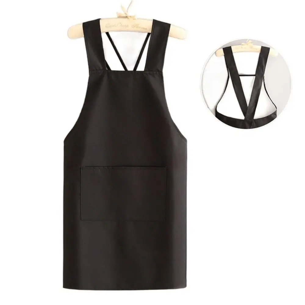 

Waterproof Kitchen Cooking Apron X-Back Stain-proof Household Work Apron with Detachable Towel Breathable Suspender Work Dress