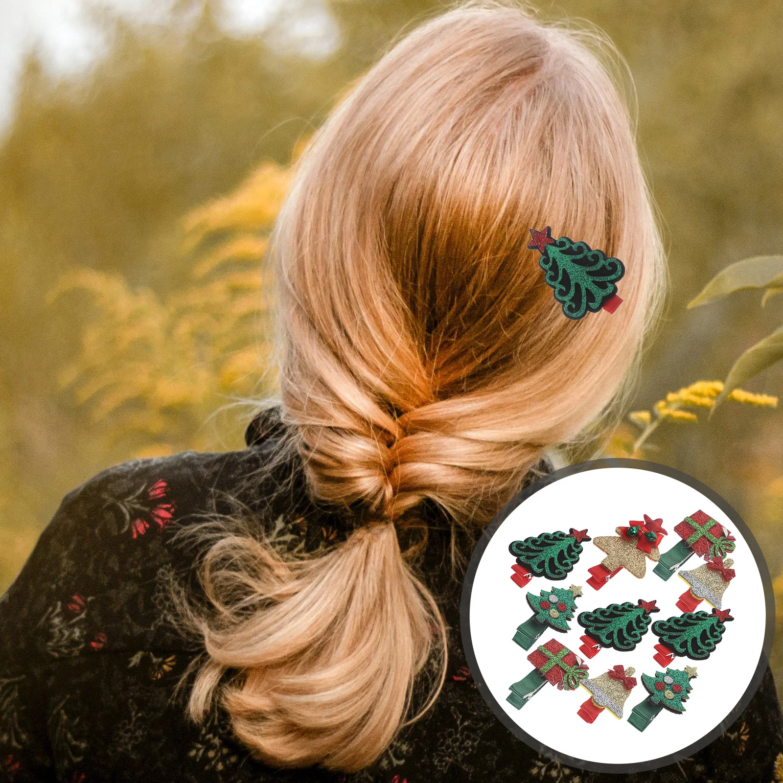 

10Pcs Christmas Hair Clips Snap Barrettes Lovely Patterns Party Decoration for Teens Hair Accessories