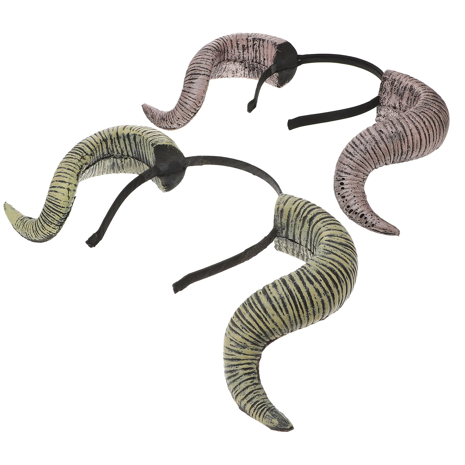 

2 Pcs Beast Horns Adult Men Halloween Headband Ram Hair Hoop Goat Child Costumes