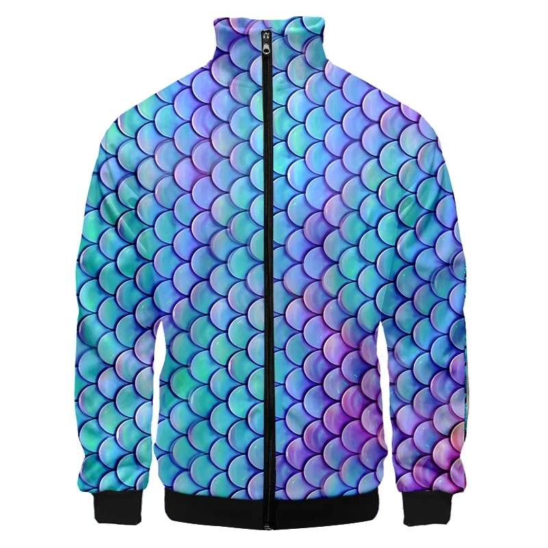 Wave Colorful Fish Scales 3D Printed Men Hoodies Sweatshirt Unisex Streetwear Zipper Pullover Casual Jacket Tracksuits Coats