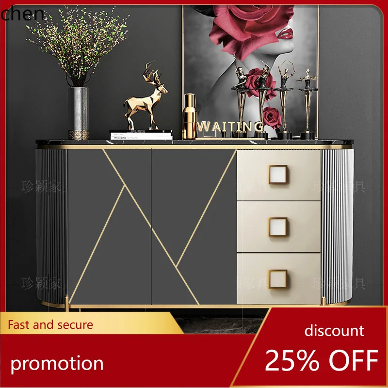 HT Sideboard Cabinet Modern Minimalist Home Use Rock Plate Entrance Hall Shoe Cabinet Decorative Cabinet