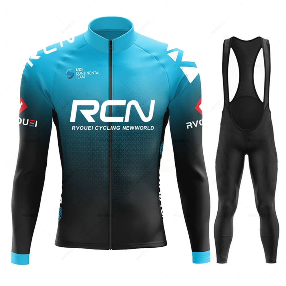 2023 New Rcn Team Autumn Cycling Jersey Set Ropa Ciclismo Men Long Sleeve Bike Clothing MTB Maillot Road Bicycle Bibs Uniform