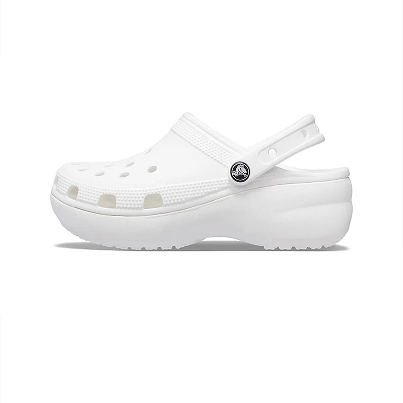 Crocs Classic Platform Clog Women's Retro Casual Clogs  White, 4.1cm Platform Heel, Classic Summer Style 206750-100