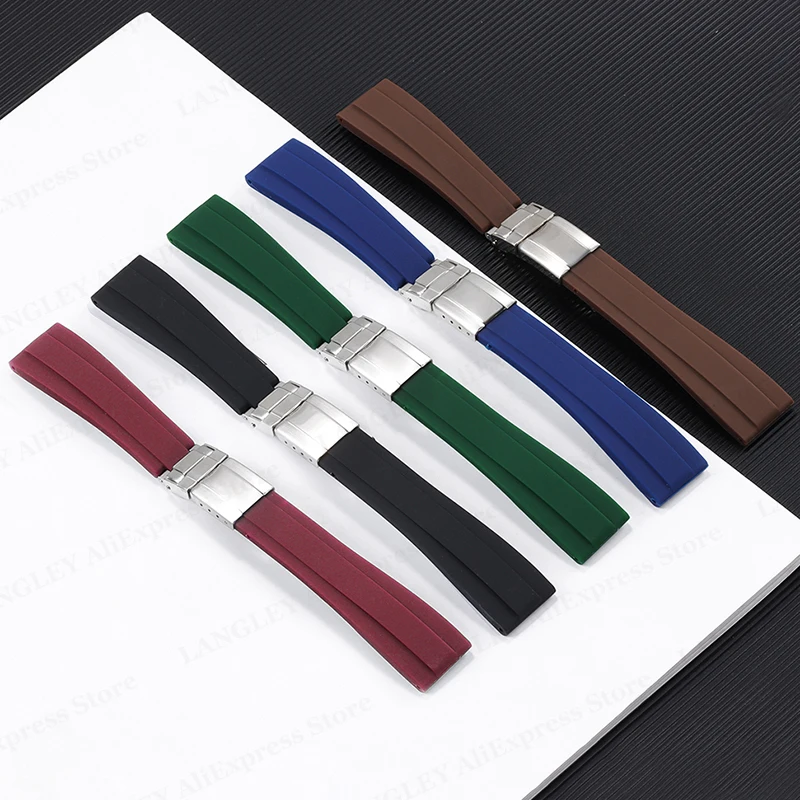 20mm Rubber Watch Strap for Rolex for Submariner for Daytona for Oysterflex Bracelet 20mm Universal Silicone Men Women Wristband