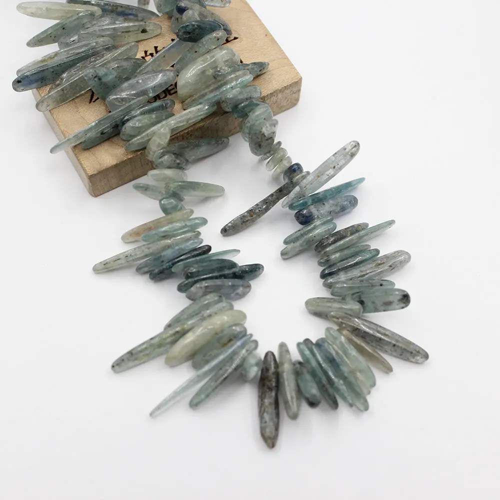 APDGG Natural Green&Blue Kyanite Top-drilled Freeform Fancy Loose Beads 15.5\