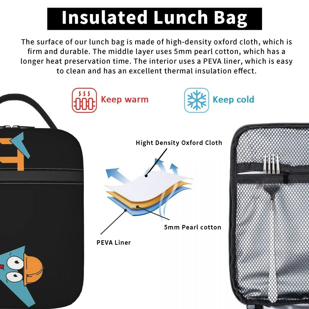FICSIT AWESOME Shop Insulated Lunch Bag for Women Children Portable Food Boxes Thermal Lunch Box Tote