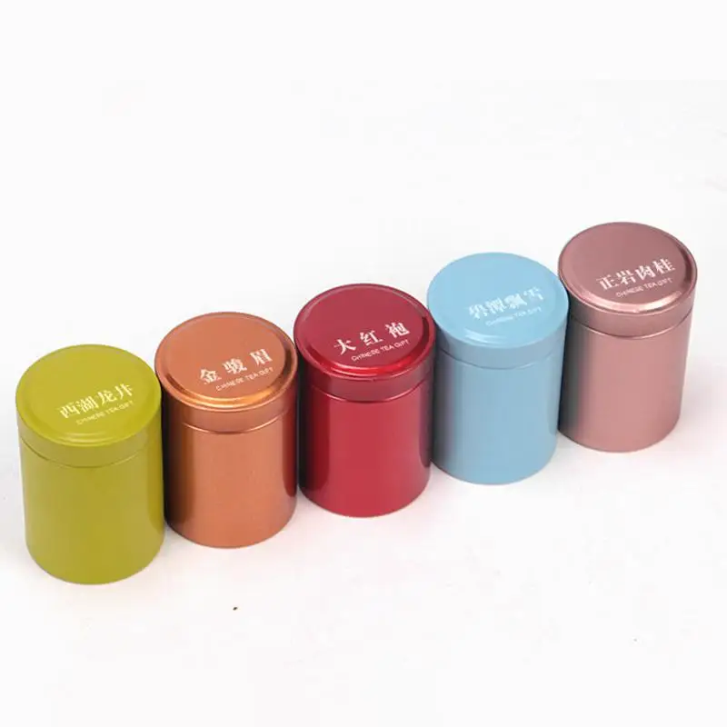Mini Tea Tin Can 1pc Portable Empty Tea Storage Jar Sealed Container for Travel Kitchen Organizer Household Use