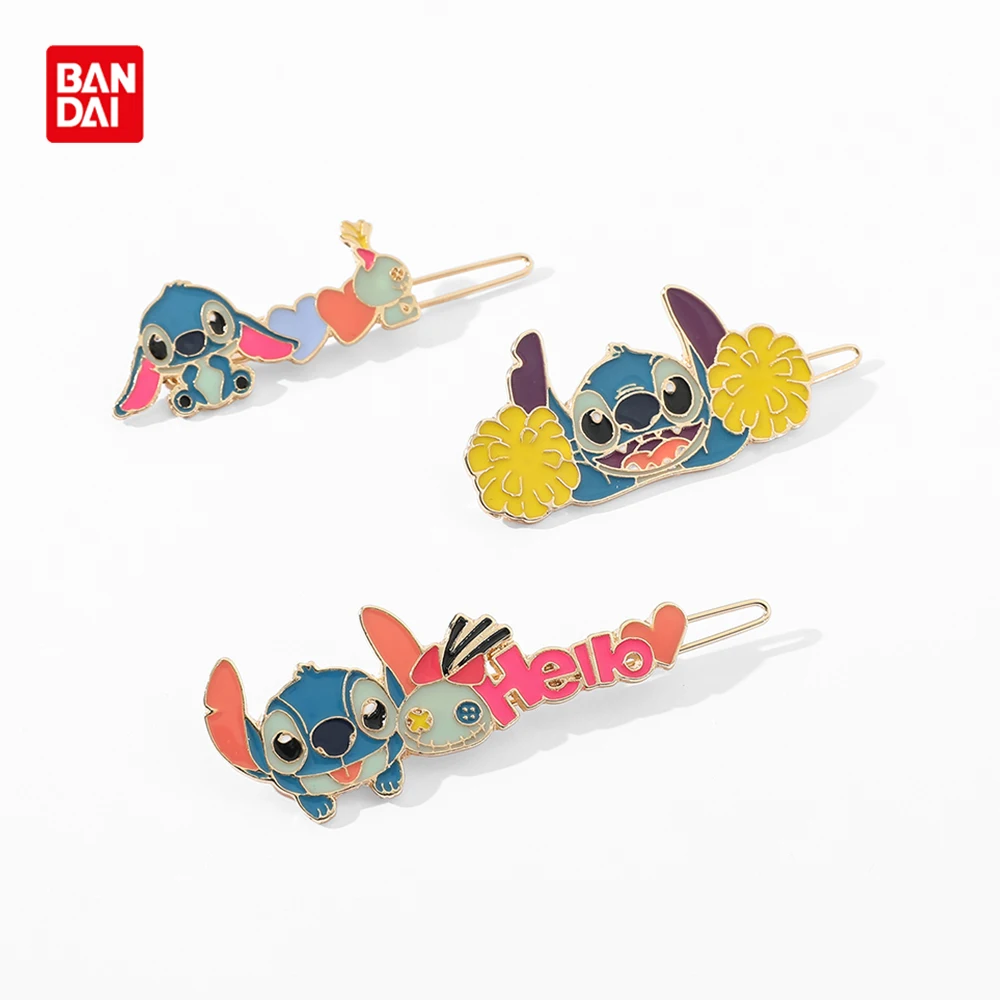 

Bandai Anime Lilo & Stitch Hairpin Cute Cartoon Stitch Hair Clip Fashion Hair Pins for Women Head Accessories Peripheral Gift