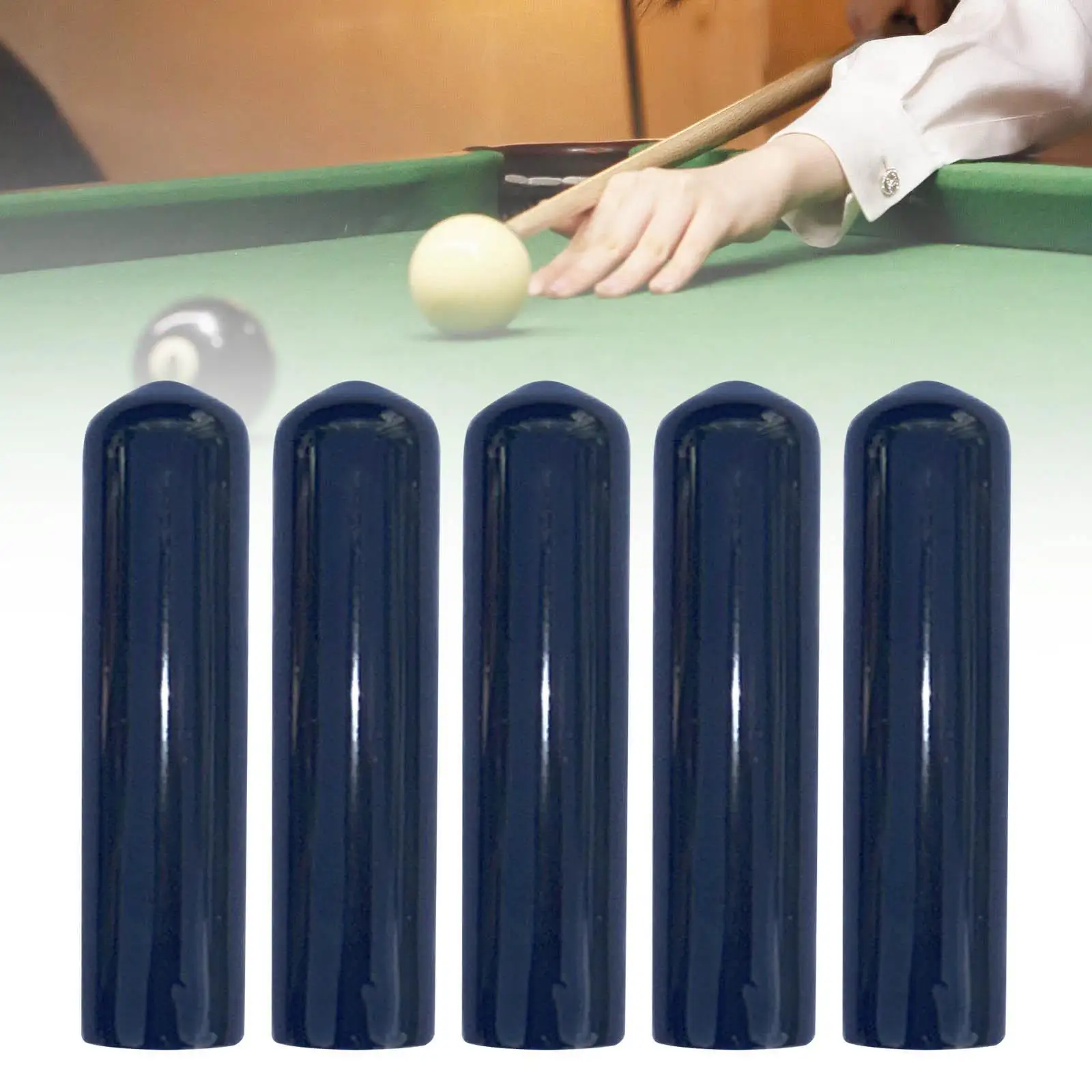 Billiard Cue Tip Cover Soft Plastic Guards 5 Pack Tip Protection Caps Pool Accessory for Cues at Home and Club