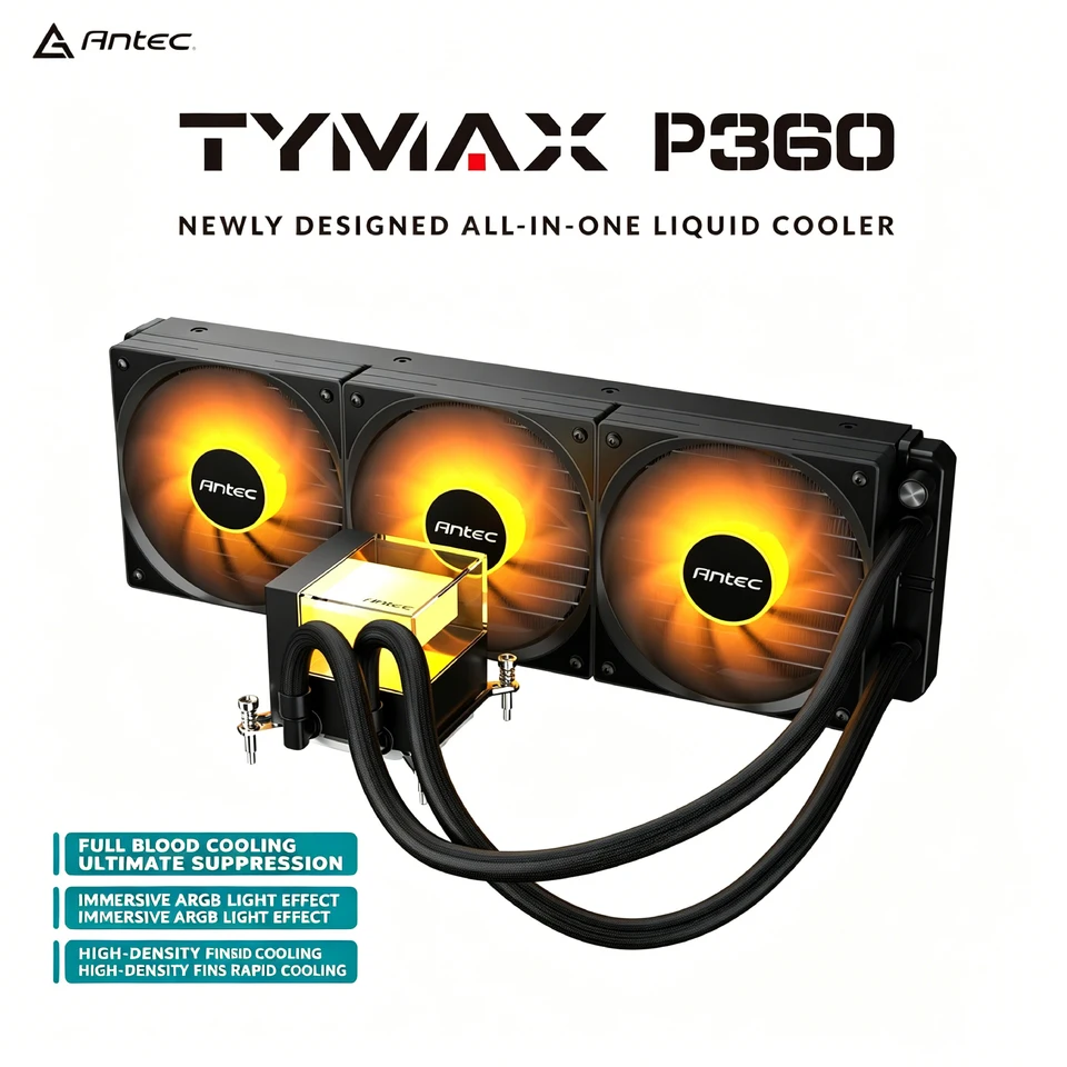 Antec P360 Integrated Water-Cooled Radiator Visualized Water