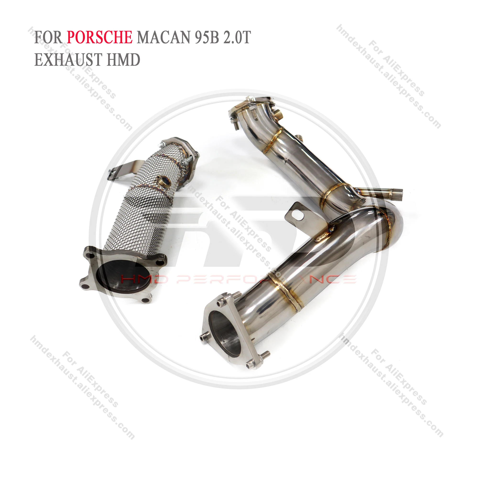 

HMD Hot sale Exhaust System High Flow Per Downpipe for Porsche Macan 95B 2.0T With OPF Heat Shield Racing Pipe