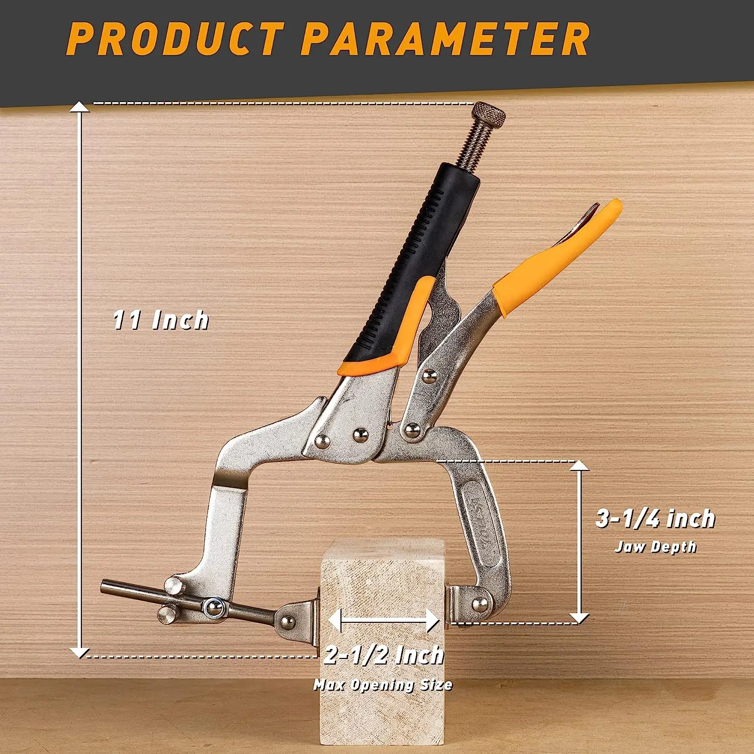 Imagem -02 - Tolesa Peças 11 Clamps Clamps Grampos de Furo de Bolso para Trabalhar Madeira Grampos de Ângulo Direito de 90 Graus com Maneiras Almofadas Ajustáveis Braçadeiras de Cara de Metal