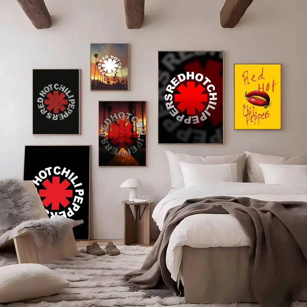 Hot R-Red Hot C-Chili P-Peppers Whitepaper Poster Waterproof Paper Sticker Coffee House Bar Aesthetic Art Wall Painting