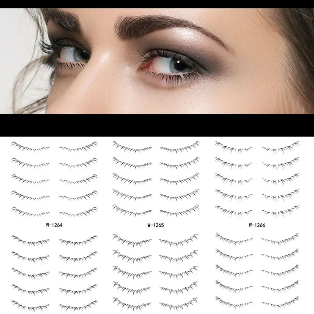 8/10 คู่หลายสไตล์ Lower Eyelash Tattoo สติกเกอร์จําลอง 3D ภายใต้ตาขนตาปลอมทิ้งสีดํา