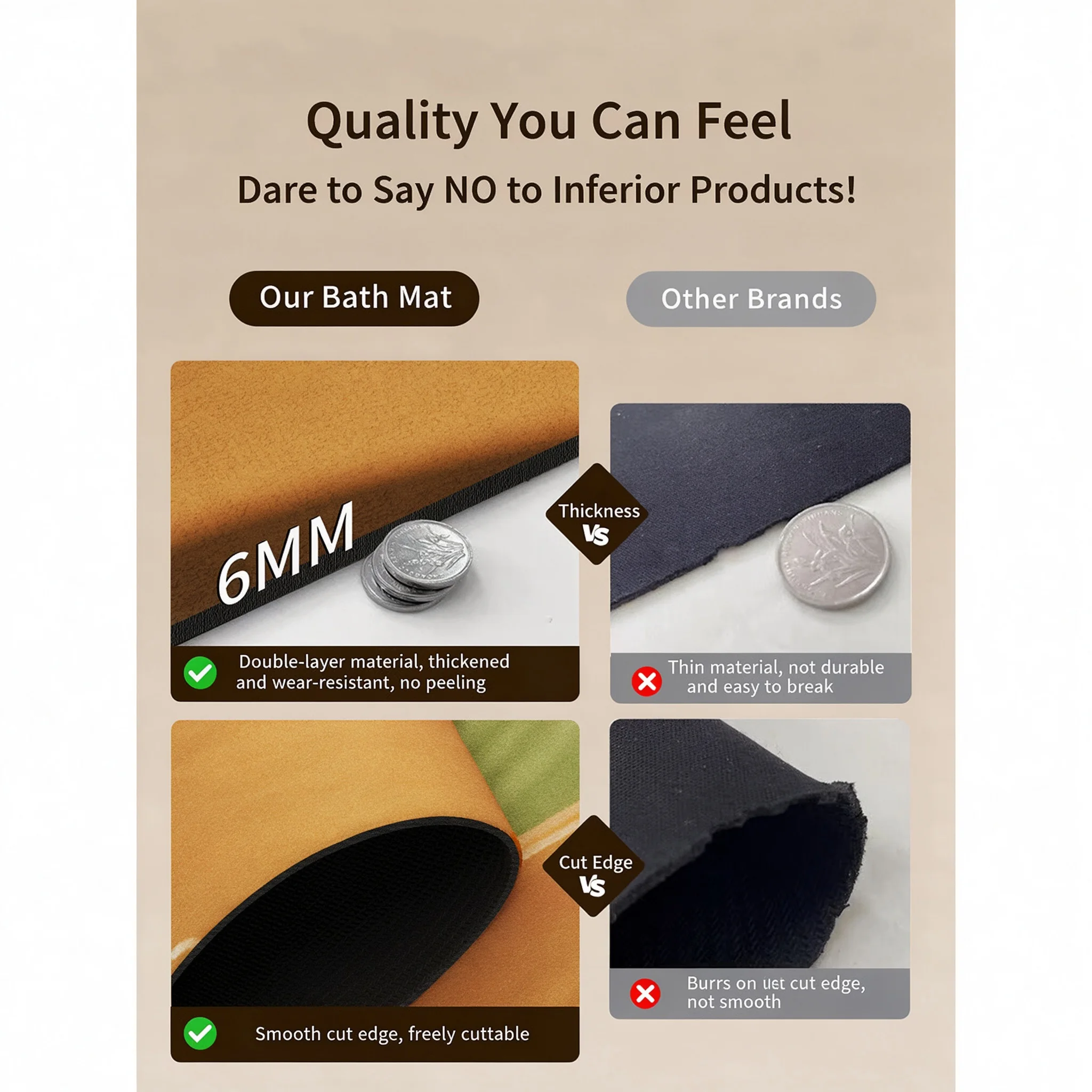 Silicone Diatom Mud Bath Mat Q - Non Slip Bath Mat recension och pris