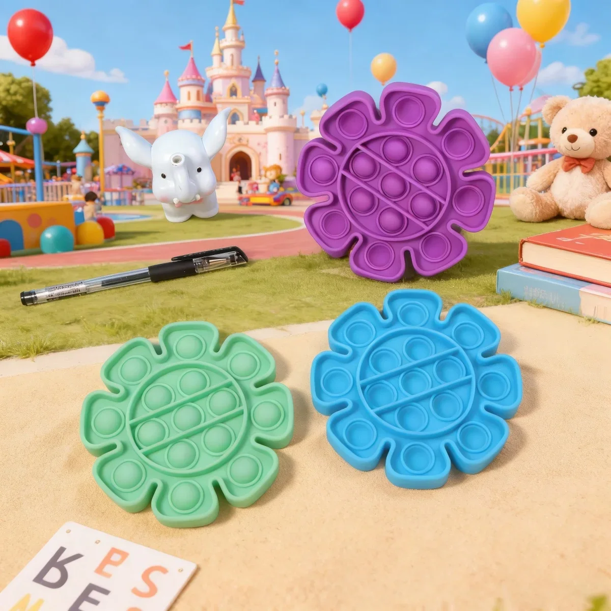 1pc Push Pop Bubble Fidget Giocattolo sensoriale Confezione antistress Arcobaleno Strumenti anti-ansia Giocattoli antistress per ufficio (Colore casuale)