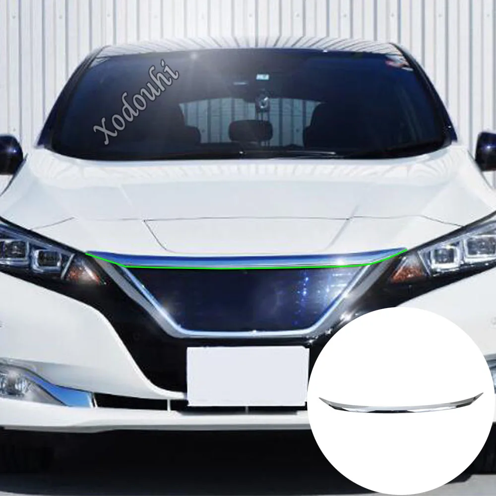 

Car Bumper Engine ABS Chrome Trim Racing Front Grid Grill Grille Frame Edge Hoods 1pcs For Nissan Leaf 2017 2018 2019 2020