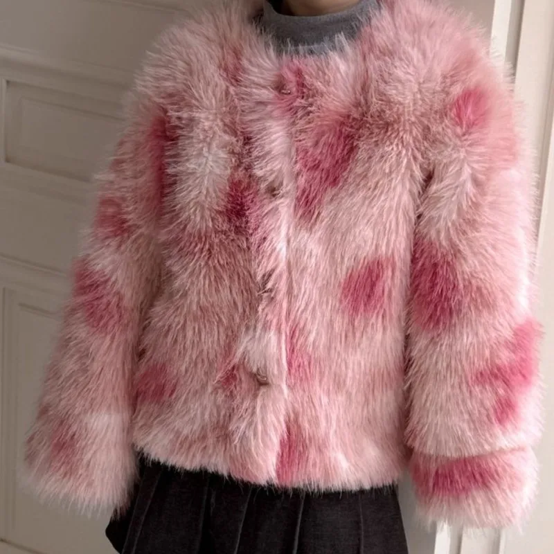 Fashion New Baby Girl Faux Fur Jacket Thick Outwear Infant Toddler Teens Child Winter Autumn Warm Pink Coat Baby Clothes 2-14Y