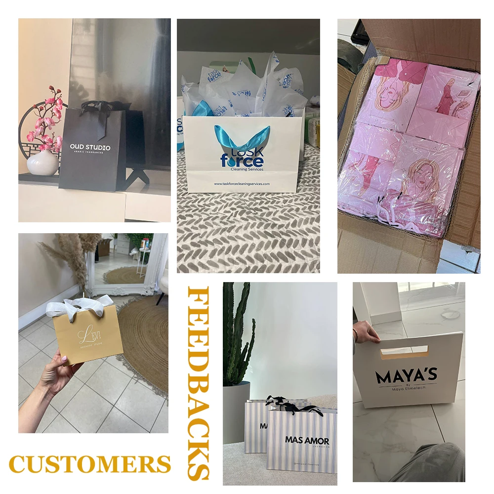 Venta al por mayor, 500 unids/lote, bolsas de compras de papel de lujo de alta gama con mango de cinta, personaliza tu propio logotipo impreso para joyería de mujer