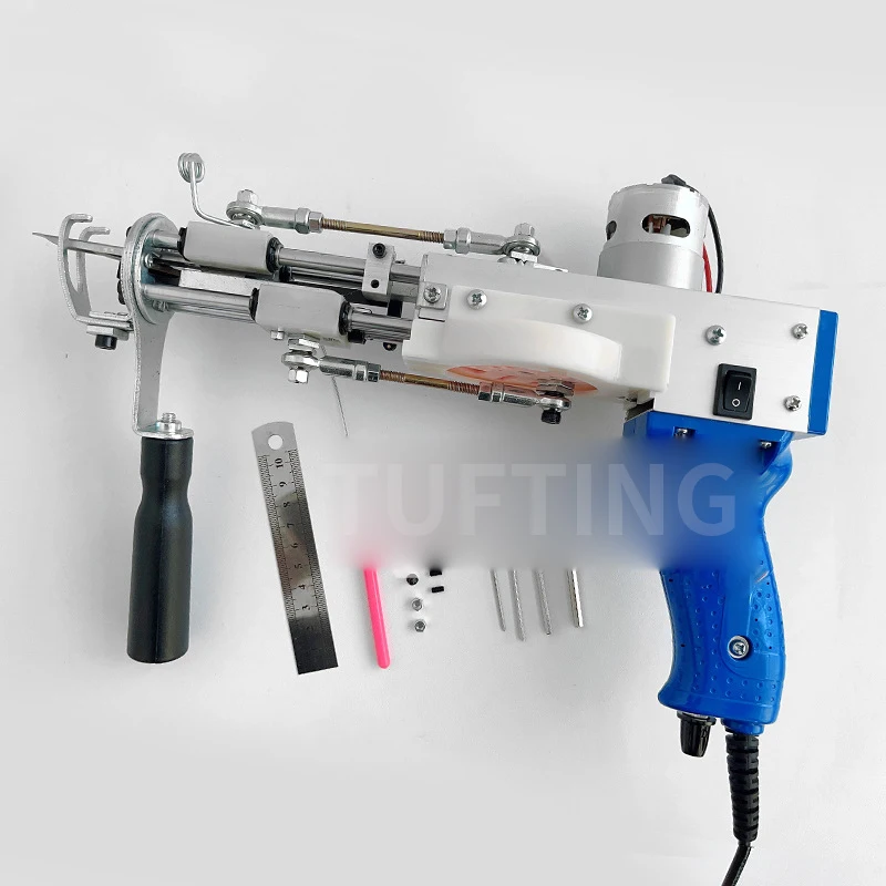 QI0E213 2-in-1 Carpet Tufting Gun Cut Pile Loop Pile Cut Pile Weaving Gun Carpet Repair Weaving Portable Tool