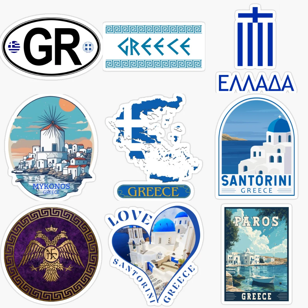 

GR Greece Flag Map Scenery Emblem Creative PVC Car Stickers for Car Motorcycle Helmet Window Wall Decoration Accessories