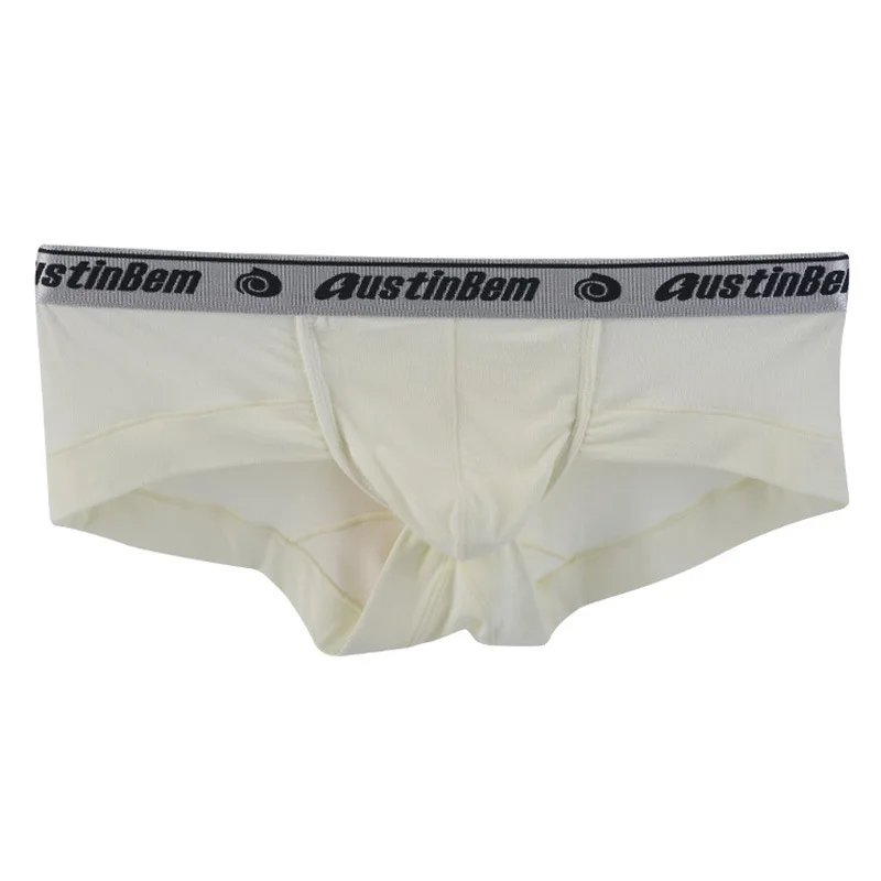 Cor sólida simples e elegante u-convexo roupa interior masculina cuecas modais corpo escultura shorts d103