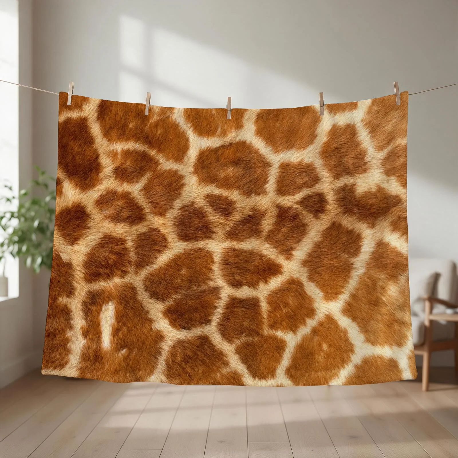 Giraffe Skin Throw Blanket couch cozy soft plush fuzzy picnic outdoor blanket