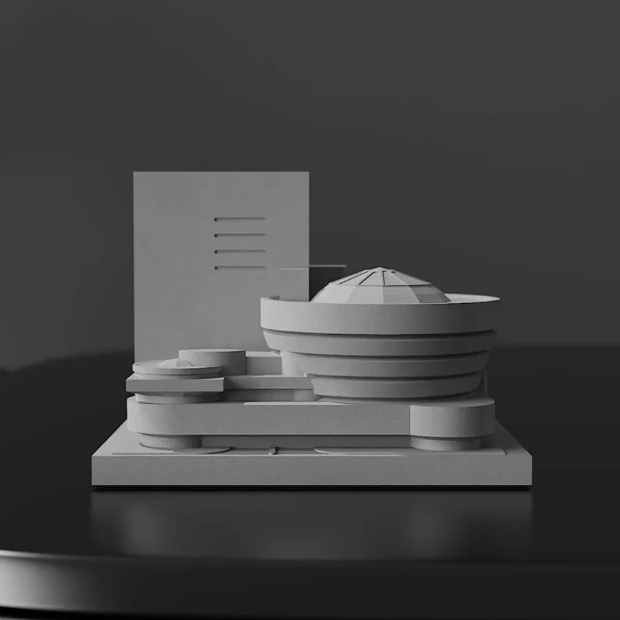 Guggenheim Museum New York Zementmodell Replik Mini-Skulptur Architekturmodell Schreibtisch-Deko Abstrakte Verzierung Geschenk