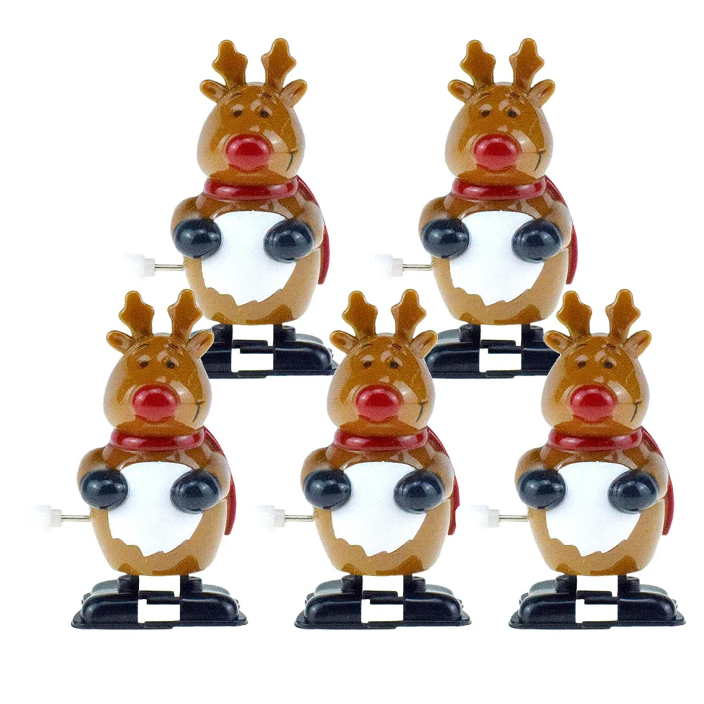 5 Pcs Christmas Clockwork Toy Santa Claus Wind up Childrens Toys Tree Kids Funny Winding