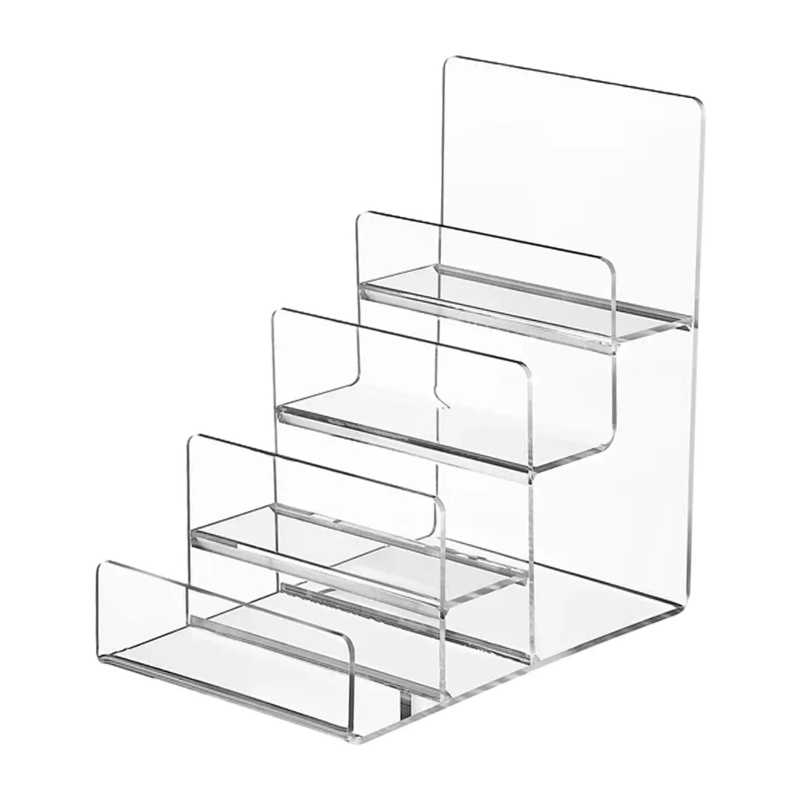 Acrylic Riser Display Shelf Step Display Transparent Organizer Stand Holder for Wallet Figures Glasses Cosmetic Business