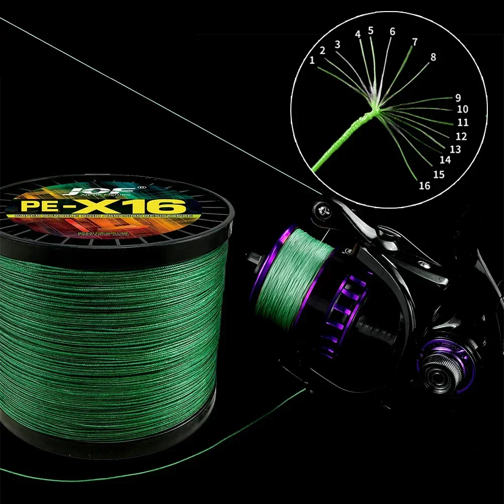 Imagem -06 - Strands Trançado Fishing Line Weave Água Salgada Equipamento de Pesca Multifilament Cord 1000m 25200lb 016080 Milímetros Jof-x16