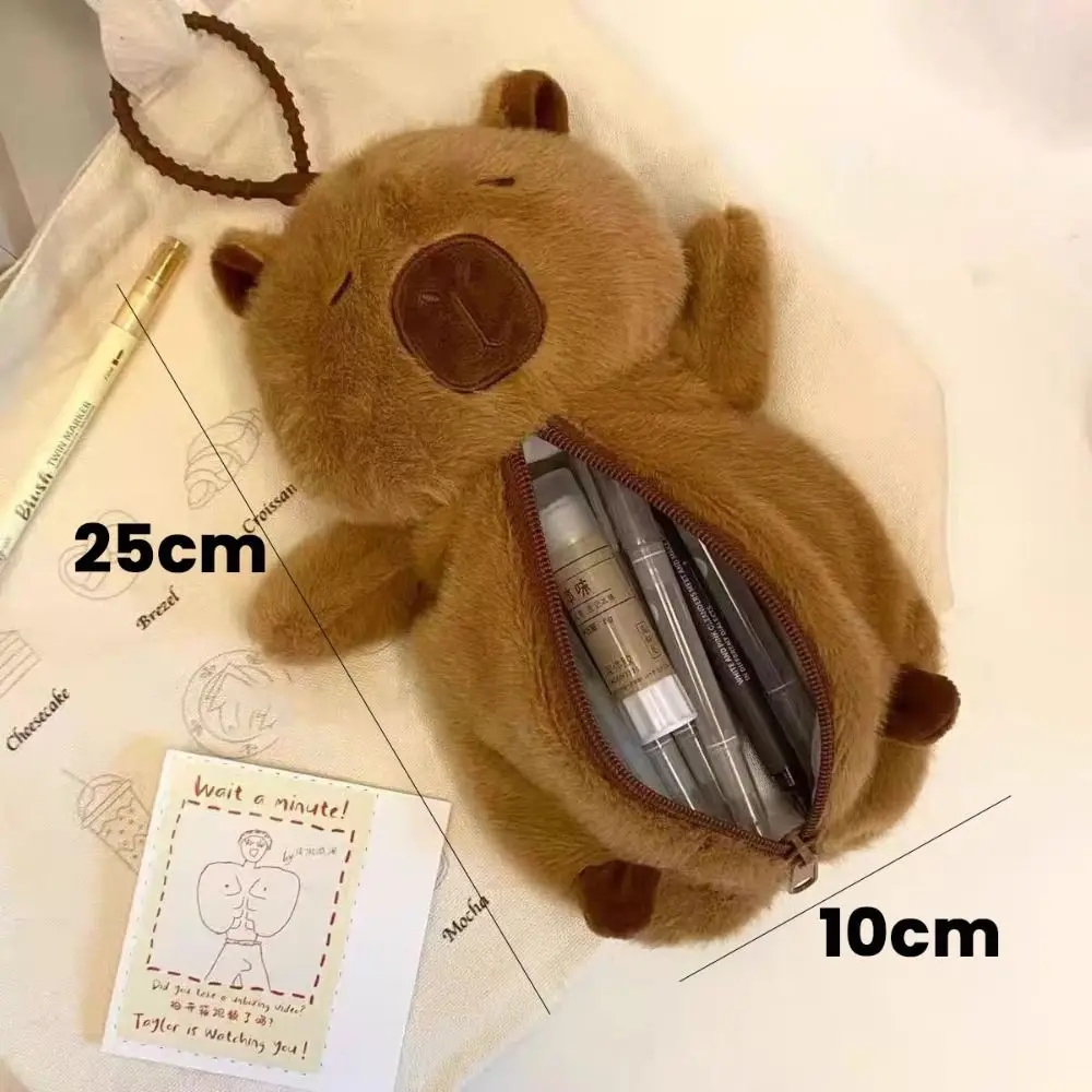 High Quality Plush Pen Bag Large Capacity Capybara Toy Pencil Case Multifunctional Pen Box Student