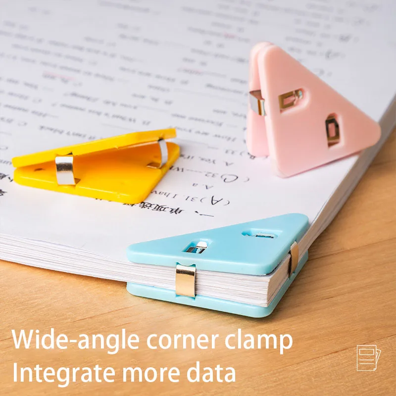 5 clip triangolari creative per fatture, clip per raccoglitori angolari in carta per libri, per scaffali da scrivania, cancelleria per ufficio, organizer da tavolo