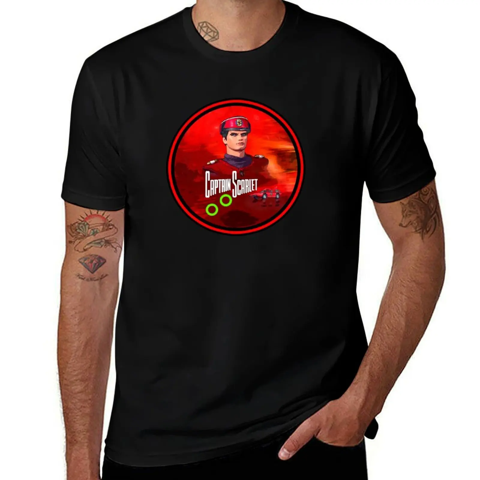 Captain Scarlet drawing 1 T-Shirt man t shirt designer t shirt for man black cotton t-shirt plain for man package T-shirt