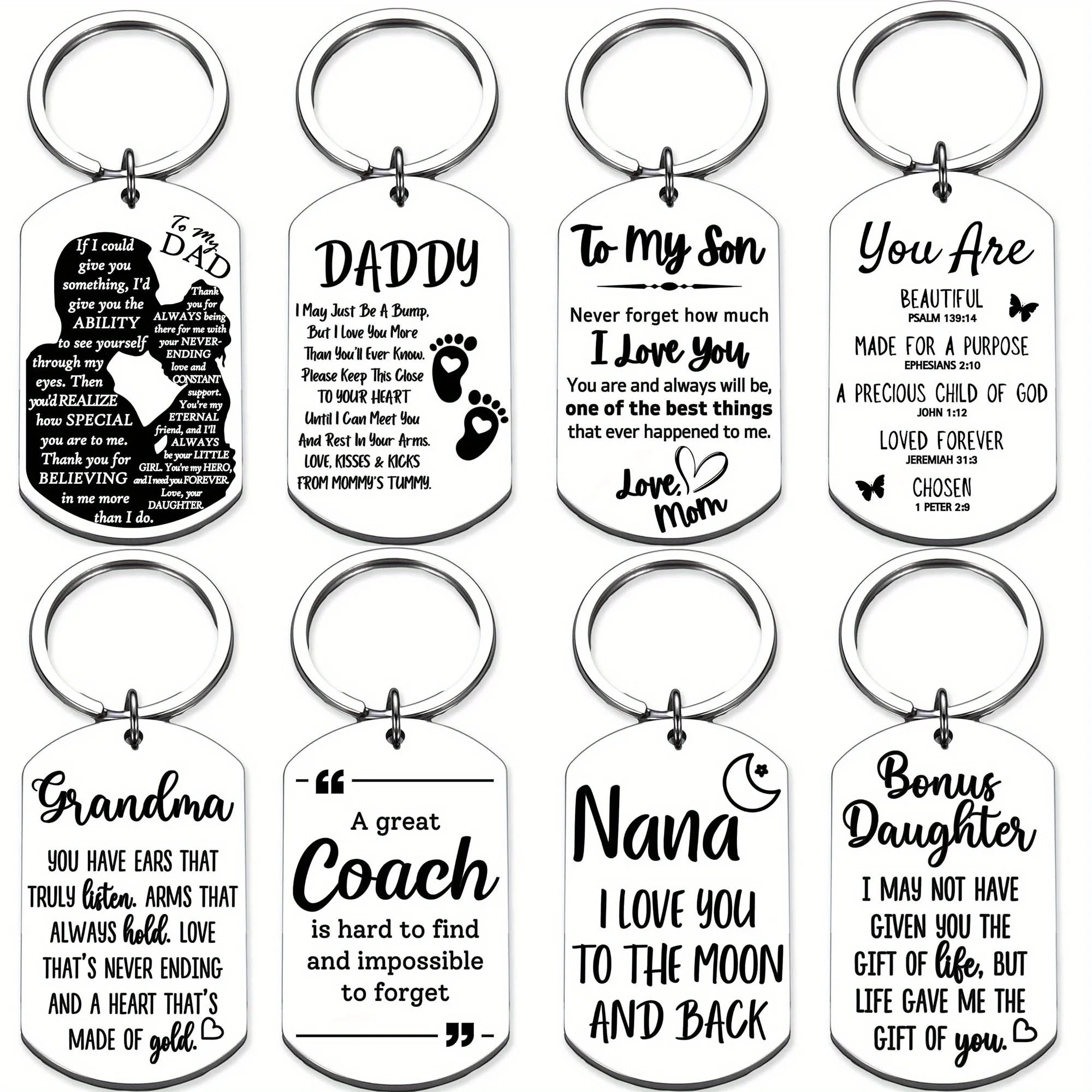 Keychains Women & Men, Gifts For , Bonus Mom, Aunt, Sister, Dad, Grandma, Nurse, Teens, Coach, Teacher Pilot