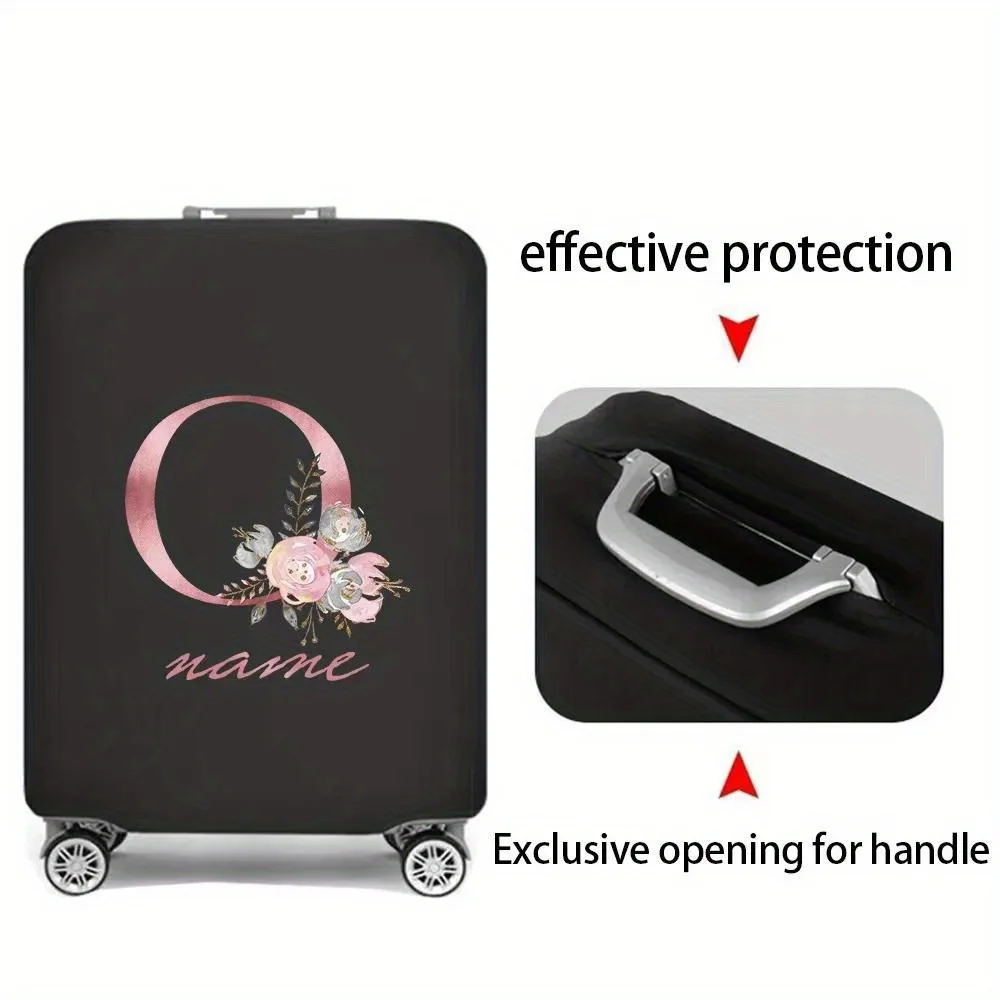 Customized Name Luggage Lid Elastic Luggage Protective Cover Pink Letter Pull Rod Luggage Lid 18-32 Inch Travel Accessories