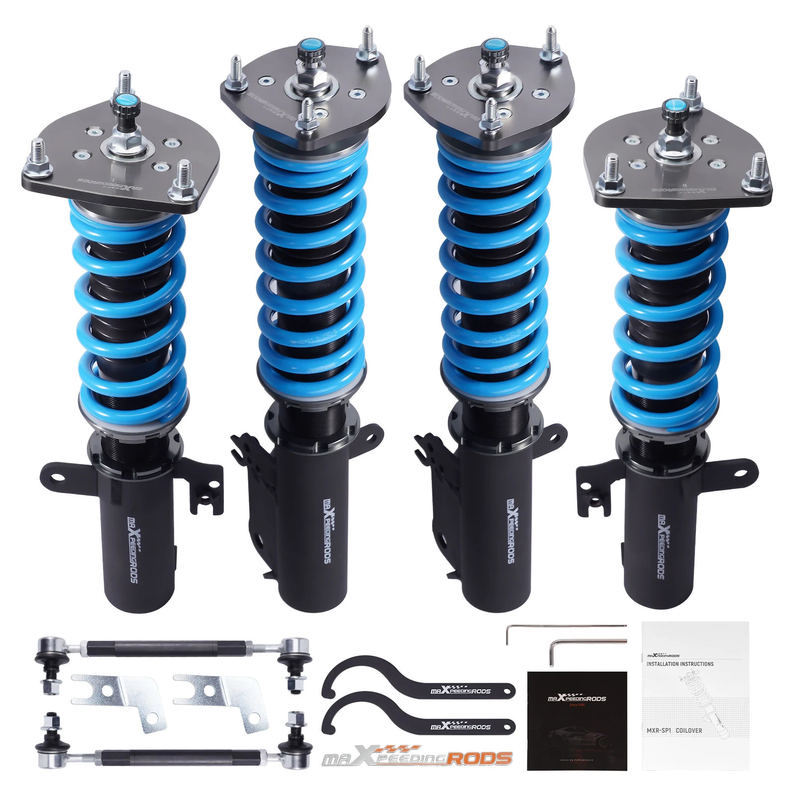 24 Way Damper Adjustable Coilovers Lowering Kit for Toyota Camry L/LE/XLE 12-17 Coilovers Suspension Struts Springs Lowering Kit