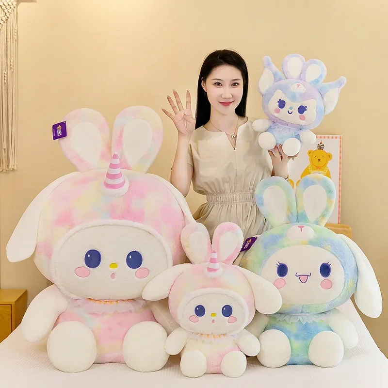 

Sanrio, Hello Kitty плюшевый Красочный Кролик Kuromi Cinnamoroll Melody, плюшевая кукла, игрушка, милая детская Рождественская Подарочная подушка