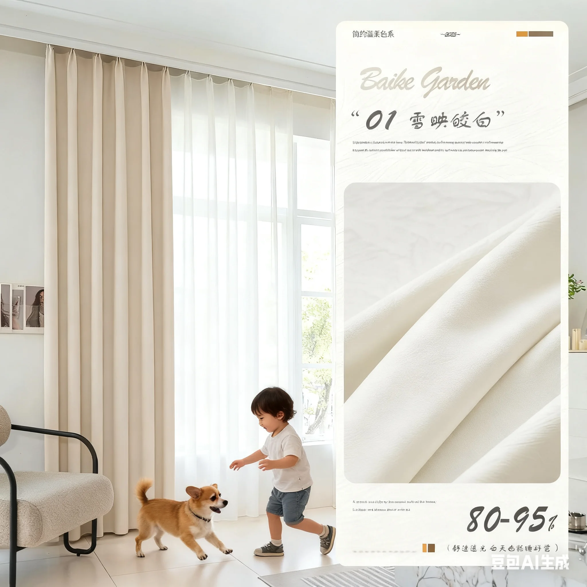 

Jacquard High Precision Living Room Curtains Chenille Garden Blackout Curtain Simple Curtain Elegant Finished Products
