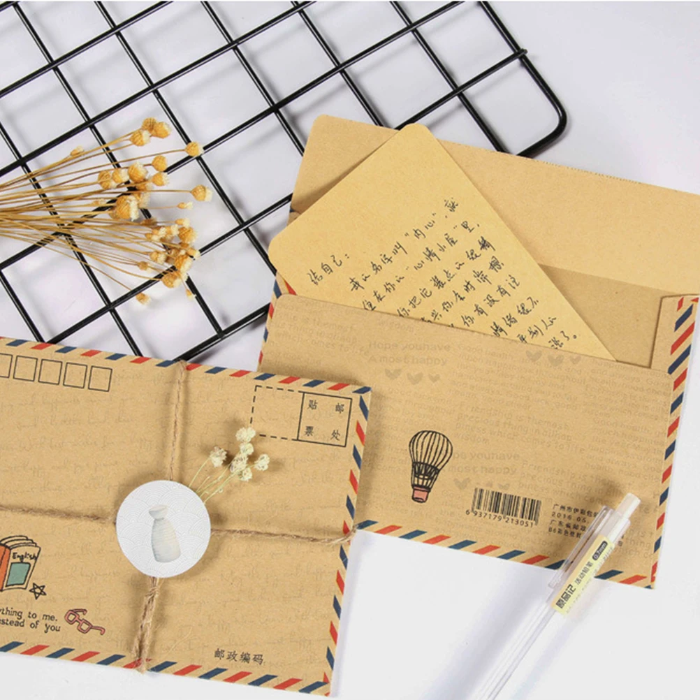 

8 Pcs Envelopes Paper Lightweight Retro Practical Beautiful Card Invitation Brochure Mail Documents Protection Storage