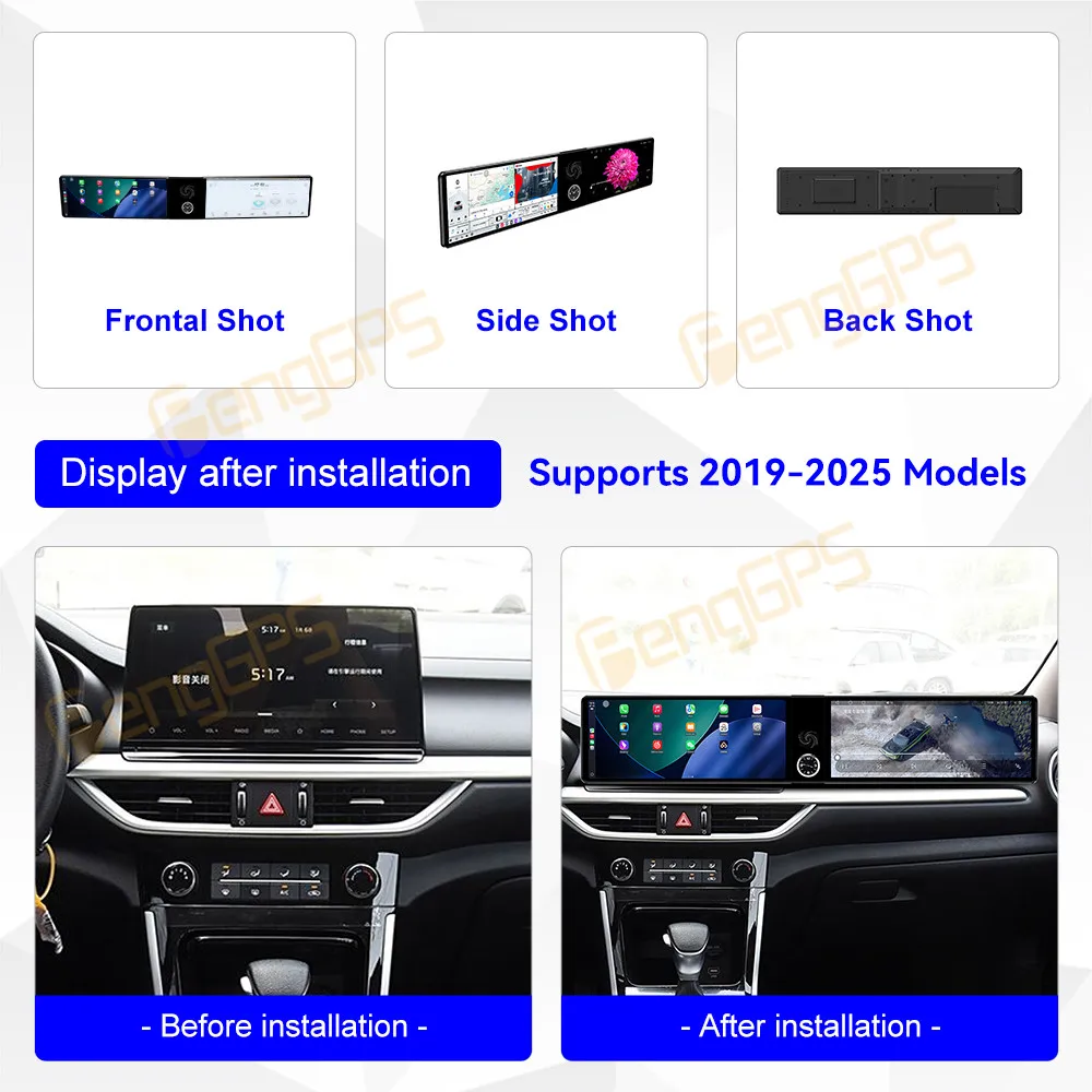 Dual Screen 12.3 Inch Android 13 CarPlay Car Radio For Kia 3 2019-2025 Touch Screen Multimedia Player GPS Navigation Head Unit